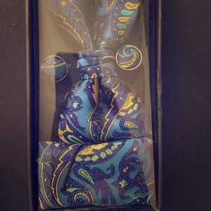 Matching Bow tie, Handkerchief, and Cufflinks